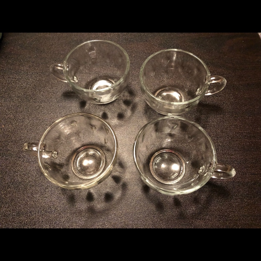 Rain Drop imprinted Punch Bowl Glasses Set of 4